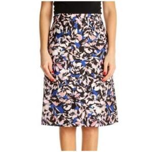 J CREW Women’s Blue Purple Pink Hibiscus Floral A-Line Pencil Skirt